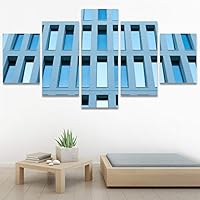 SIGNWIN 5 Panel Canvas Wall Art Modern Art Shapely Patterns Windows for Home Decorations Ready to Hang - 60
