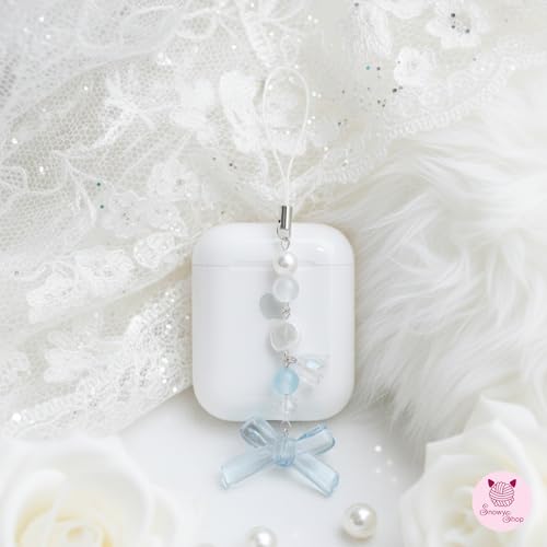 Image of SNOWY SHOP Korean Silver Bow Phone Charm - Cute Heart & Starfish Pendant | Aesthetic Korean Mobile Chain, Bag Hanging & Keychain Jewelry for Girls & Women
