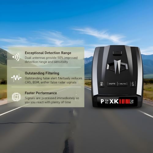 image for Huatsing Radar Detector, Radar Detectors for Cars, Up to 1100 Yards Lo