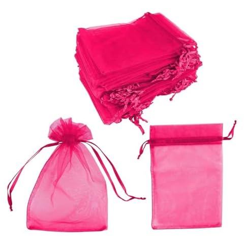 Dolaso 120 PCS Rose Red Organza Gift Bags Cover