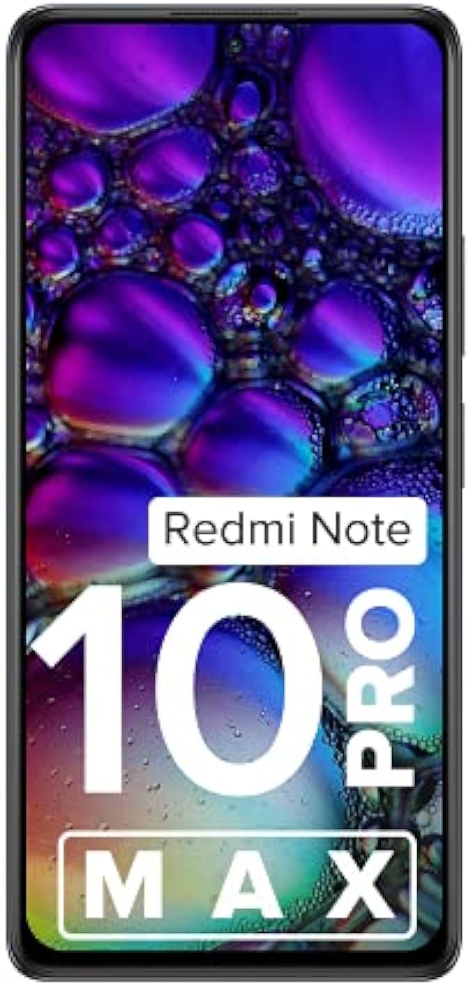 redmi Xiaomi Note 10 Pro MAX 4G Volte 128GB + 6GB Factory Unlocked 6.67" 108MP Quad Camera Night Mode (not Verizon Sprint Boost Cricket) (w/Fast Car Charger Bundle) (Dark Night)