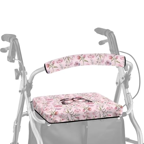 JHQFWMKJ Pink Butterfly Crushed Flower Pattern Walker Seat Covers Drive