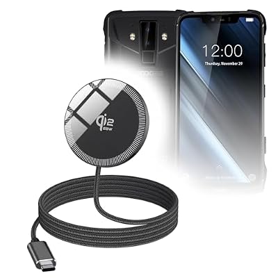 BoxWave Cables & Adapters Compatible with Doogee S90C - MagnetoDisc Qi2 Wireless Charger (25W), Circular Magnet Desktop Travel Disc - Jet Black