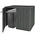 Produktbild XL 2er-/4er-WPC-Mülltonnenverkleidung HWC-J28, Premium Mülltonnenbox, Metall Holzoptik, erweiterbar - grau