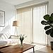 Fabric Vertical Window Blinds, No Drill No Tools Sliding Door Blinds & Shades, Cordless Privacy Window Shades, Vertical Blinds for Doors, Off White