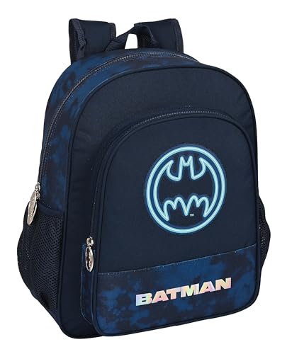 Sac à dos scolaire Batman bleu pour enfant d'âge scolaire et polyvalent