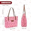 YAMEIZE Cherry Tote Bag for Women Girls Cute Handbags Large Shoulder Bags with Zipper and Pockets for College Work Travel Shopping (Pink) #2