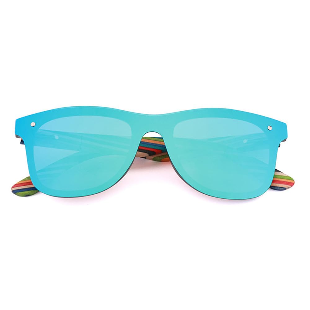 Gafas de sol de madera polarizadas para hombre y mujer, con protección UV400, estilo vintage, cuadradas.