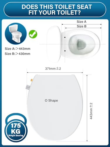Toilet Seat Soft Close with Bidet - YEAUPE PRO Universal Oval Toilet Lid White, Non-Electric Toilet Seats with Self-Cleaning Double Nozzles, Separate Back and Female Cleaning (White Oval) miniatura 6