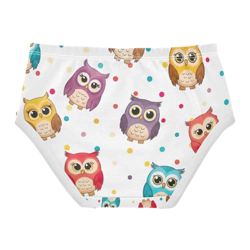 Girls Underwear, Cute Colorful Owls Toddler Briefs, Girls Underwear Cotton, 2T–8 Years2