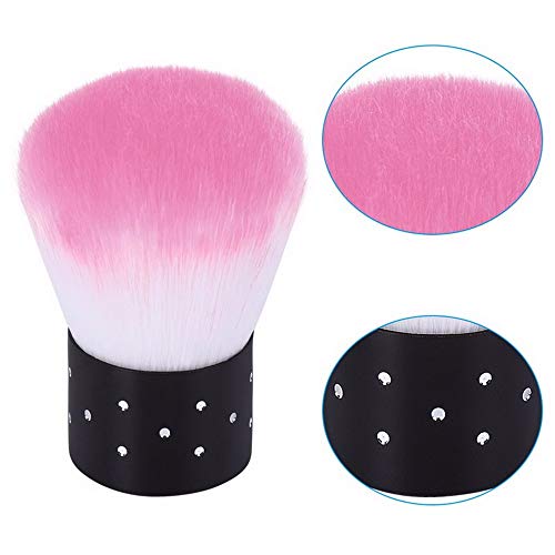 Cepillo de uñas para polvo de uñas, limpiador de polvo para uñas de gel acrílico y UV, removedor de brochas para manicura y uñas, color rosa Cover