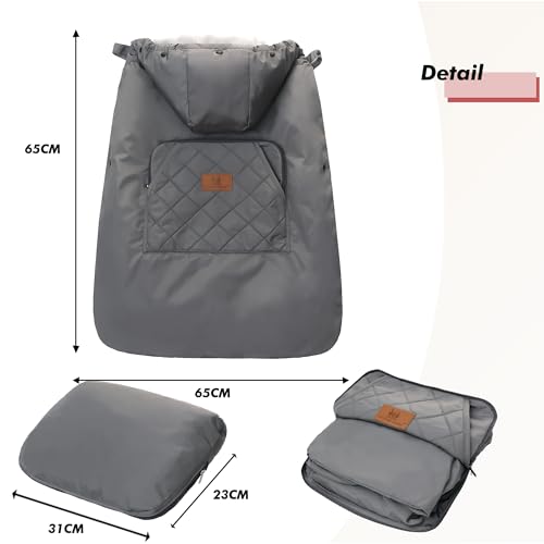 Miniatura 5 de Funda De Invierno Para Portabebés, Cálida, Universal, Impermeable, Para Portabebés Gris Oscuro