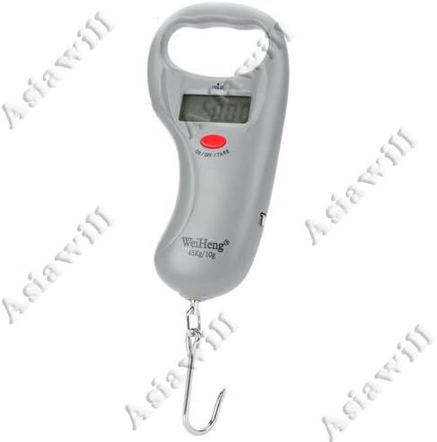 LCD Handheld Luggage Scale with Flexible Rule - Grey + Silver (45kg/10g)