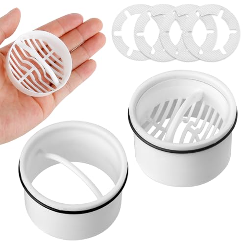 Realure 2 Juegos de Desagüe Ducha+ Tubo de Drenaje, Filtro Desague Ducha Compatible con Juego de Desagüe, Repuesto Filtro Ducha Pelo Compatible 6960, 6963, 6961, 6962 Sifón para Ducha