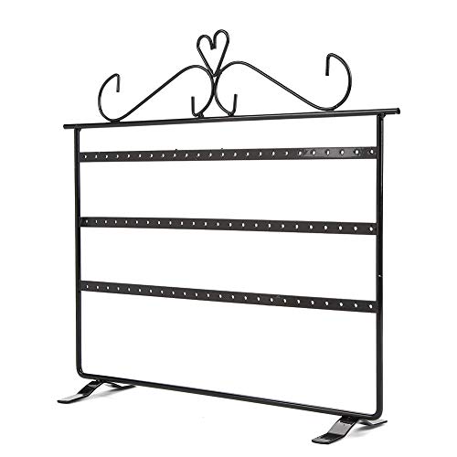 ZJchao Jewelry Towers, Jewelry Holder, Fashionable 72 Holes Earrings Necklace Bracelet Rings Display Stands Hanger Holder Rack Put Your Jewellery in Order (Black)
