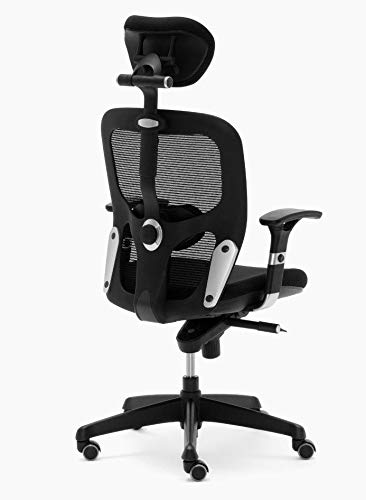 Silla de ordenador ergonómica Euromof Boston Cabezal | Negro Profesional
