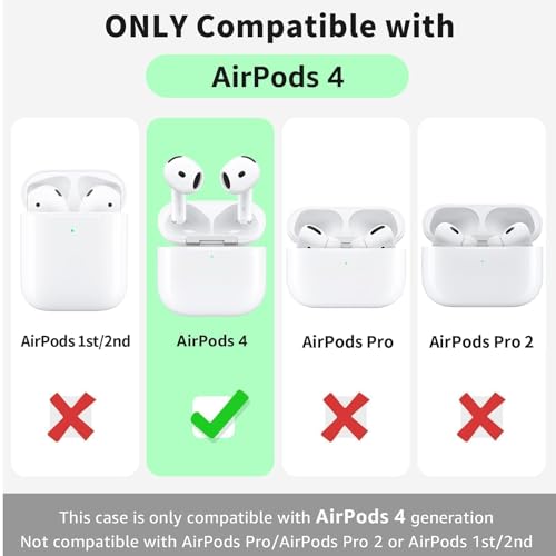 Woyinger for AirPods 4th Case Cover, Soft Silicone Case with Cleaner Kit, Keychain, Full Protection for Men and Women, Compatible with AirPods 4th Generation (Black) by Woyinger - Image 7