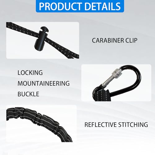 MOODKEY 2PCS Tool Lanyards, Safety Lanyards with Carabiner for Fall Protection and Safe Working at Height,Tree Work,Industrial Construction,Dock