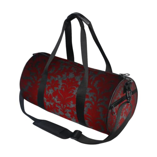 Bolsa deportiva redonda con diseño retro gótico para entrenar y viajar con comodidad