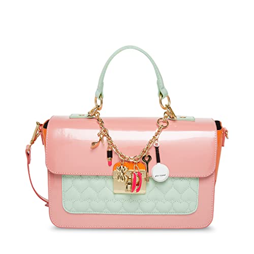 Betsey Johnson Womens Always Charmed Satchel, Pink