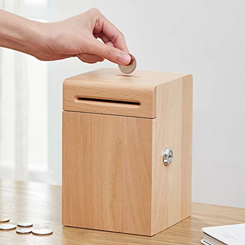 Nykk Kids' Money Banks Wooden Piggy Bank Creative Birthday Gift Piggy Bank Large Capacity Piggy Bank Money Box Table Decorations Money Banks #TOP3