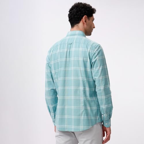 Image of BASICS 100% Cotton Checked Shirt for Men | Slim Fit | Everyday Smart Casual Wear | Full Sleeve