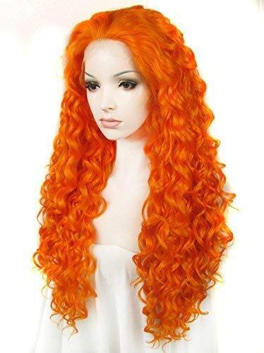 Ebingoo 26 Inches Honey Orange Lace Front Wig For Women Persimmon Wig Long Curly Orange Water Wave Wig Soft Synthetic Heat Resistant Fiber Wigs For Daily Wear #TOP3