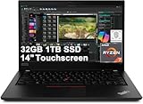 Lenovo ThinkPad P14s Mobile Workstation (14' FHD Touchscreen, AMD 8-core Ryzen 7 Pro, 32GB RAM, 1TB SSD) Laptop for Designer, Architecture, Engineering, Fingerprint, Wi-Fi 6, Ethernet, Win 11 Pro