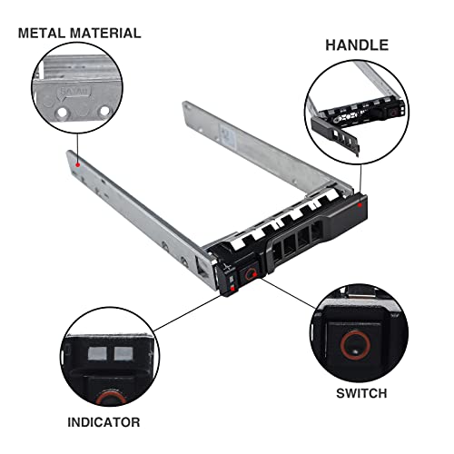 Image of Hard Drive Tray Caddy 2.5 inch SSD HDD Caddy G176J 0G176J Hard Drive Bracket SAS SATA Caddy Compatible for Dell PowerEdge R720 R630 R730 R830 R930 T430 T440 T640 R720XD, 4 Pack