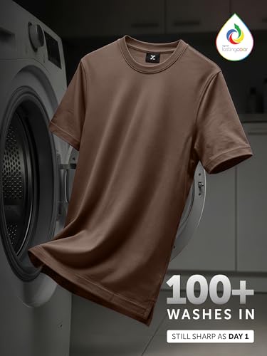 Image of XYXX Men's Iconique Solid Supima Cotton Slim Fit T-Shirt | Super Soft Half Sleeve Tshirts with Superior Colour Retention