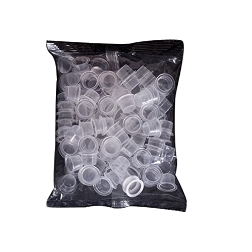 TOSSPER 100pcs Tattoo Ink Cups Mixed Small Medium Ink Tin Tattoo Pigment Caps Holder Container Tattoo Supplies