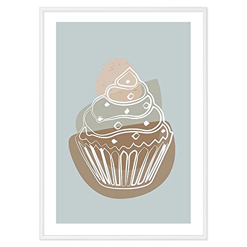  Declea Home Decor Stampa Ideale per la Cucina Pasticceria Muffin - Poster Dessert in Alta qualità per arredo casa Ristorante Bar Pub e Negozi - Stampe per arredo