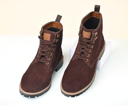 Image of LOUIS STITCH High Ankle Suede Leather Boots for Men | Men's Biker Chukka Long Boots | Hiking, Biking, Travelling Leather Boots | LSSU LBT