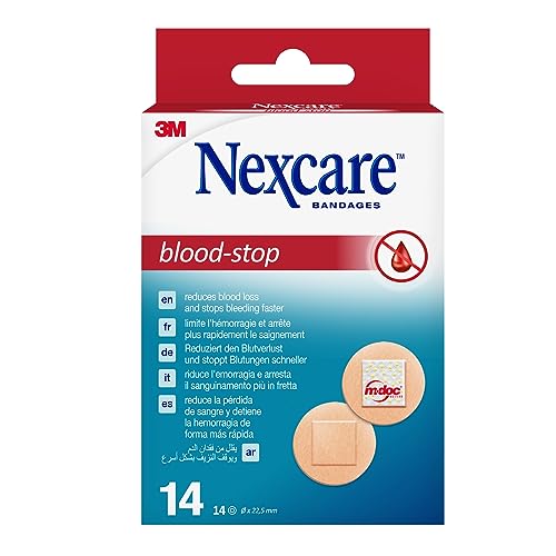 Nexcare Blood-Stop Parches, 22 mm, 14/Pack