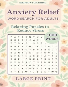 Paperback Anxiety Relief: Word Search For Adults Book