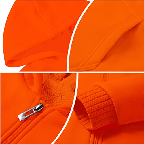 Swisswell Hoodies For Men Fashion Hoodies & Sweatshirts Oversized Zip Up Hoodie Full-Zip Hooded Fleece Sweatshirt Safety Orange M #TOP3
