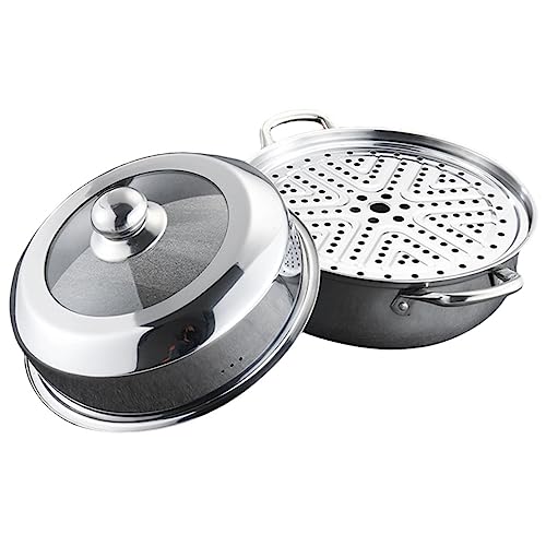 HOLIDYOYO Vaporiera in Acciaio Inossidabile Pentola Per Cottura Vapore Per Cottura Vapore Domestica Per Alimenti Caldi e Zuppe