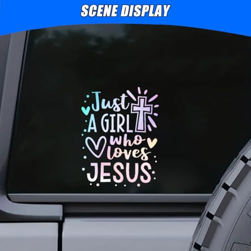 Image of Jesus Loves You Car Sticker Decal, 6.1 inch x 4.6 inch Vinyl Stickers for Truck Bumper, Waterproof Christian Decals, Vehicle Exterior Decoration Accessory for Walls, Windows & Laptops (Colorful)