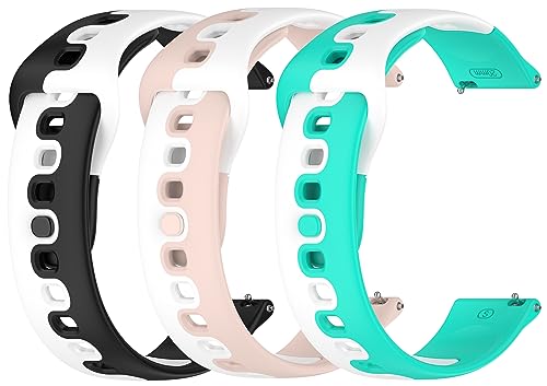 TenCloud 3-Pack Replacement Band Compatible with iTech Fusion 2 /2S / 2R Bands Soft Washable Straps Wristbands Accessoy for iTech Fusion 2 Smartwatch (Black+Pink+Teal)