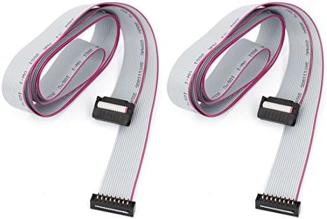 uxcell 16 Wires 2.54mm Pitch 16 Pin M/F IDC Ribbon Cable 110cm 2 Pcs Gray