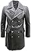Infinity Men's General Long Black German Naval Leather Coat S