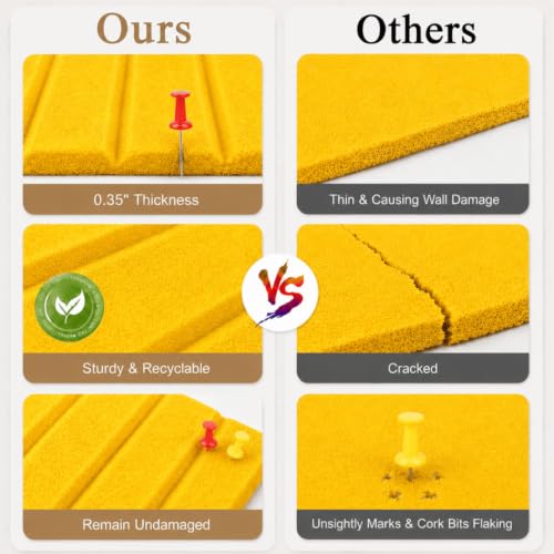 Image of QUIET CANVAS Acoustic Wall Slat Pinboard, 1x1ft, Pack 6, 50 PushPins Yellow