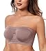 HACI Women's Non Padded Strapless Bra Underwire Bandeau Seamless Multiway Supportive Tube Top(Violet,XX-Large)