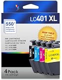 Churler LC401XL High Yield Ink Cartridge Replacement for Brother LC401XL Ink Work with MFC-J1170DW J1010DW J1012DW Printer (1 Black, 1 Cyan, 1 Magenta, 1 Yellow, 4 Pack)