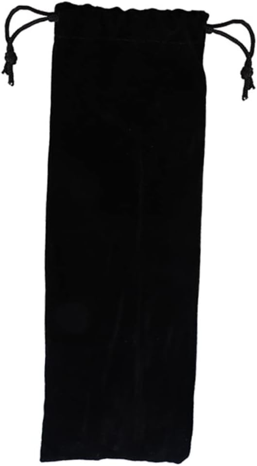 Black Flannel Straw Pouch Bag, 6 Pack, Lightweight Foldable