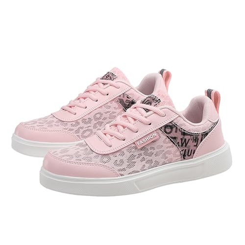 Zapatillas de correr para mujer, zapatillas de andar a la moda, antideslizantes, suela gruesa, botas de senderismo, cómodas, informales, transpirables, para caminar, Rosa., 38 EU