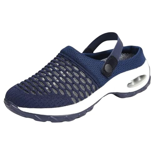 Women's Orthopedic Clogs with Air Cushion Support to Reduce Back and Knee Pressure Slippers Sandals Slip on Stretch Wide Width Arch Mules Summer Mesh Sneaker Lightweight Outdoor Walking Shoes