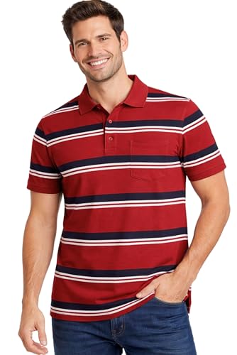Image of SANE ORIGINALS Half Sleeve Polo T-Shirt for Men with Pocket || Stripe Collar and Pocket T-Shirt for Men Half Sleeves