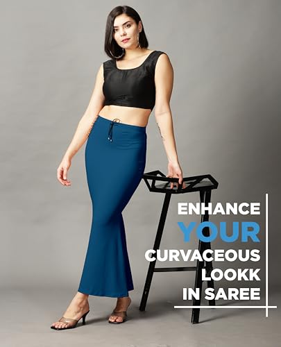 Image of ZORNITSA Cotton Lycra Saree Shapewear Petticoat for Women, Stretchable Saree Shaper Petticoat Inskirt, Shape wear Dress for Saree, Skirts