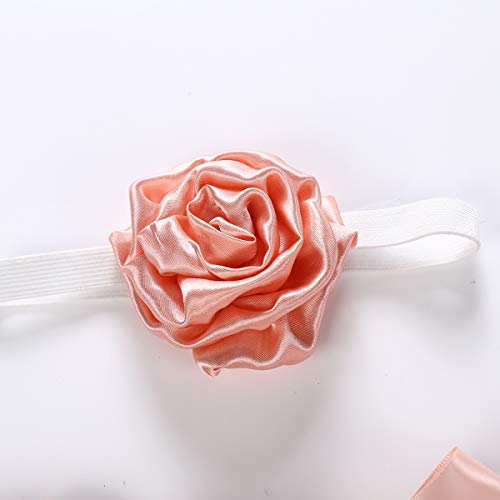 Newborn Baby Girls 3 Layers Ruffles Tulle Skirt With Bow Baby Bloomer Diaper Cover Photo Photography Prop Tutu And Headband Set (Lotus Pink, 0-6M) #TOP7